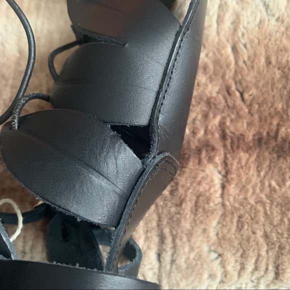 Ancient Greek Sandals Themes Gladiator Black Leather - Picture 12 of 15